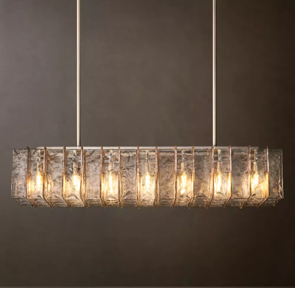 Lattice Clear Glass Rectangular Chandelier 67
