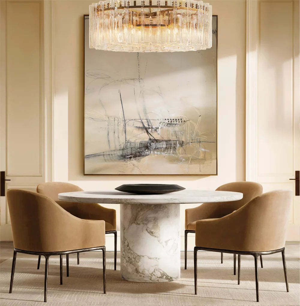 Lattice Clear Glass Round Chandelier 48