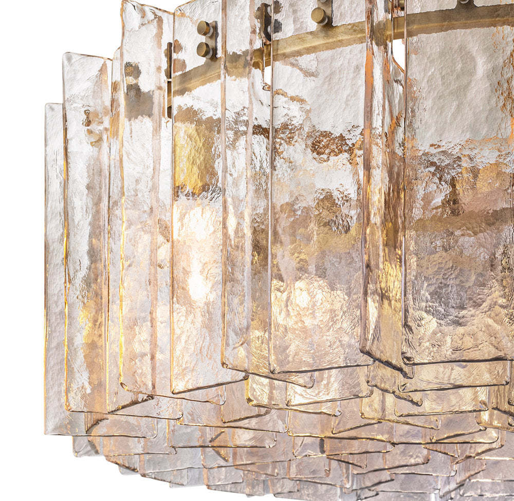 Lattice Clear Glass Round Chandelier 48