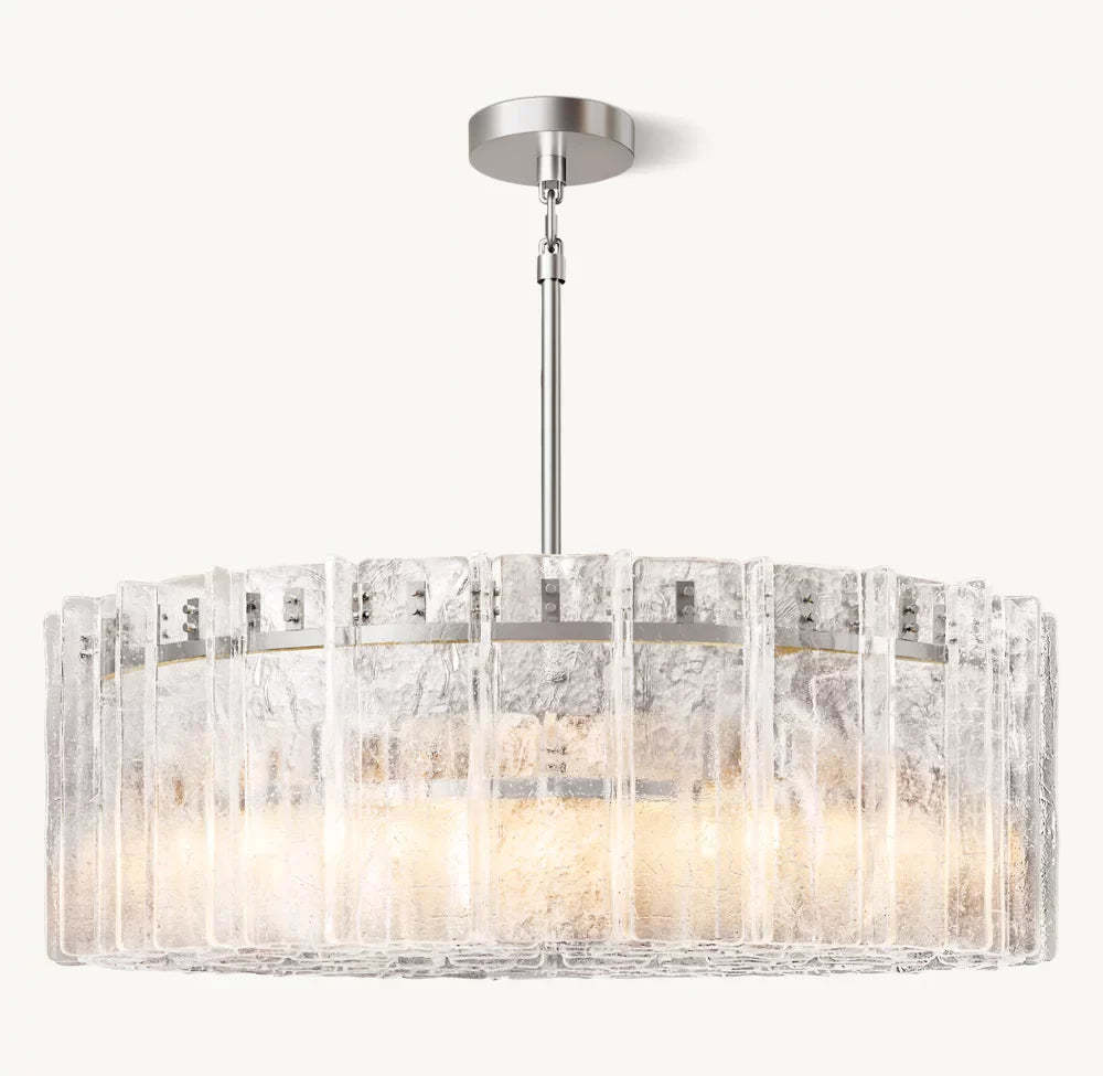 Lattice Clear Glass Round Chandelier 48