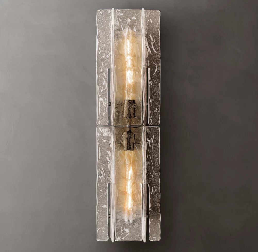 Lattice Clear Glass Sconce 30