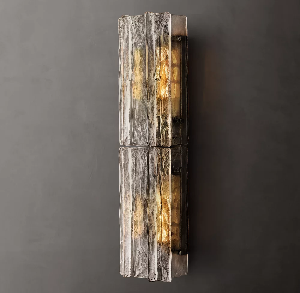 Lattice Clear Glass Sconce 30