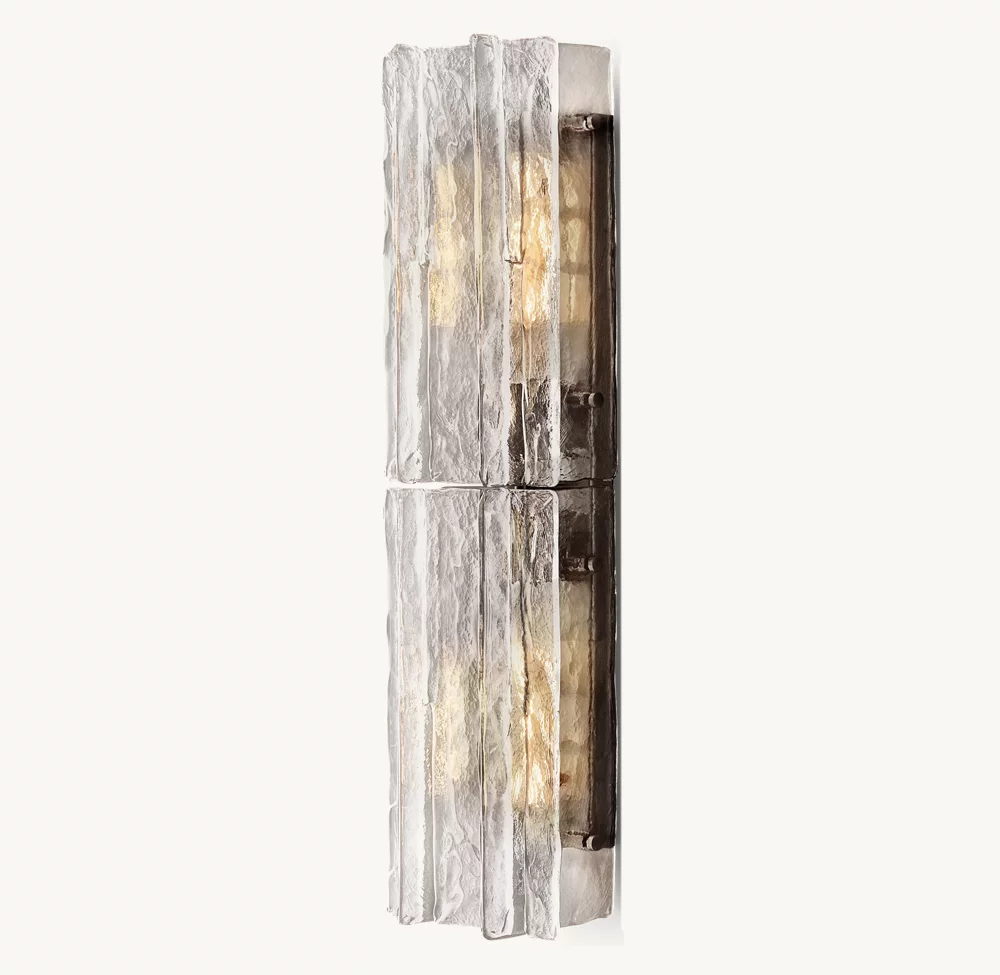 Lattice Clear Glass Sconce 30