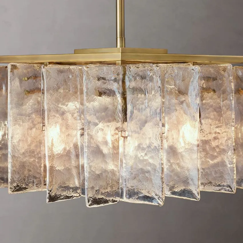 Lattice Clear Glass Square Chandelier 49 16-Lights