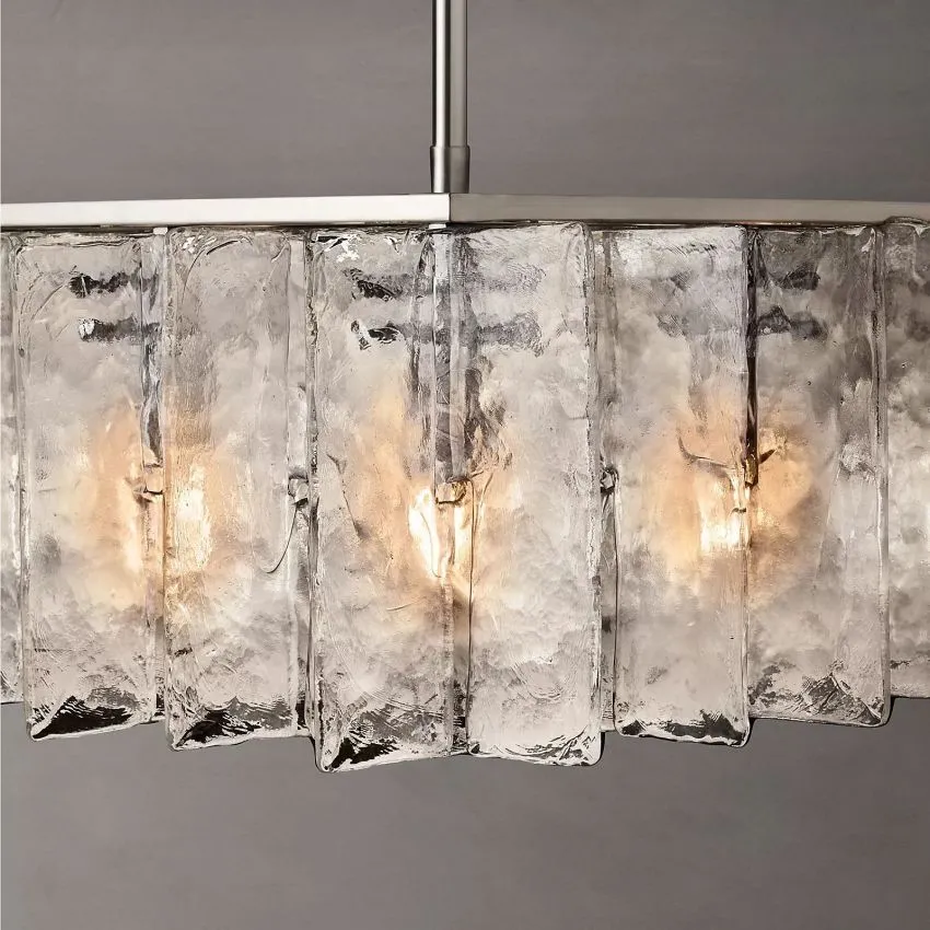 Lattice Clear Glass Square Chandelier 49 16-Lights