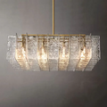Lattice Clear Glass Square Chandelier 49