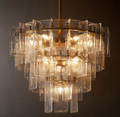 Lattice Clear Glass Tiered Round Chandelier 36