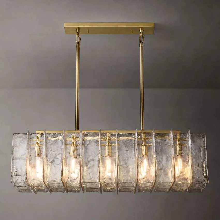 Lattice Linear Glass Chandelier 49 10-Lights