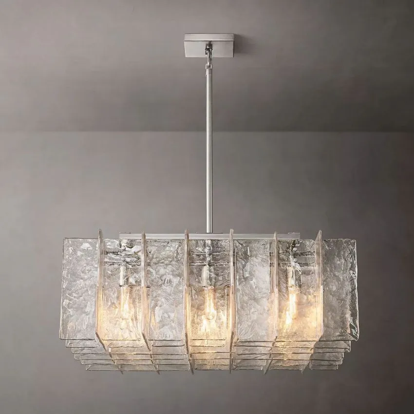 Lattice Square Glass Chandelier 36 9-Lights
