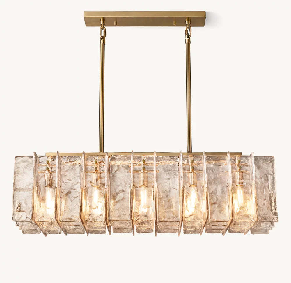 Lattice smoke glass linear chandelier 49