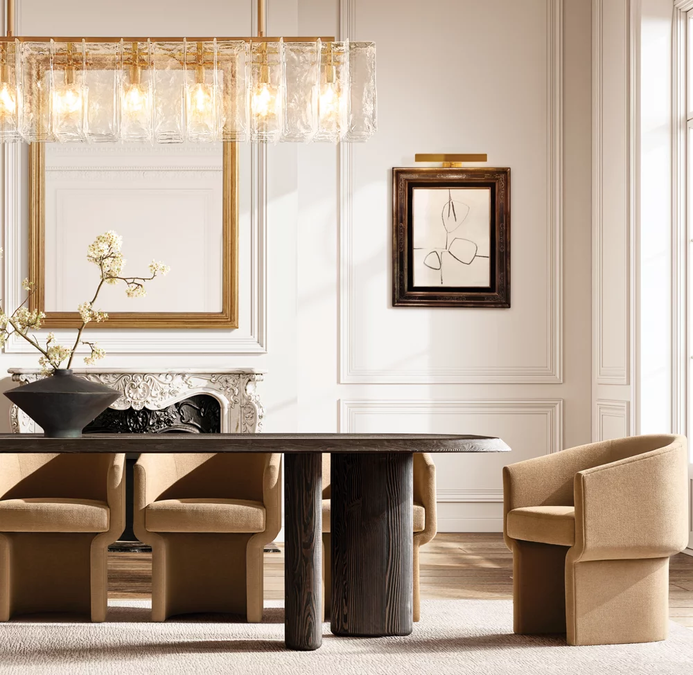 Lattice smoke glass linear chandelier 67