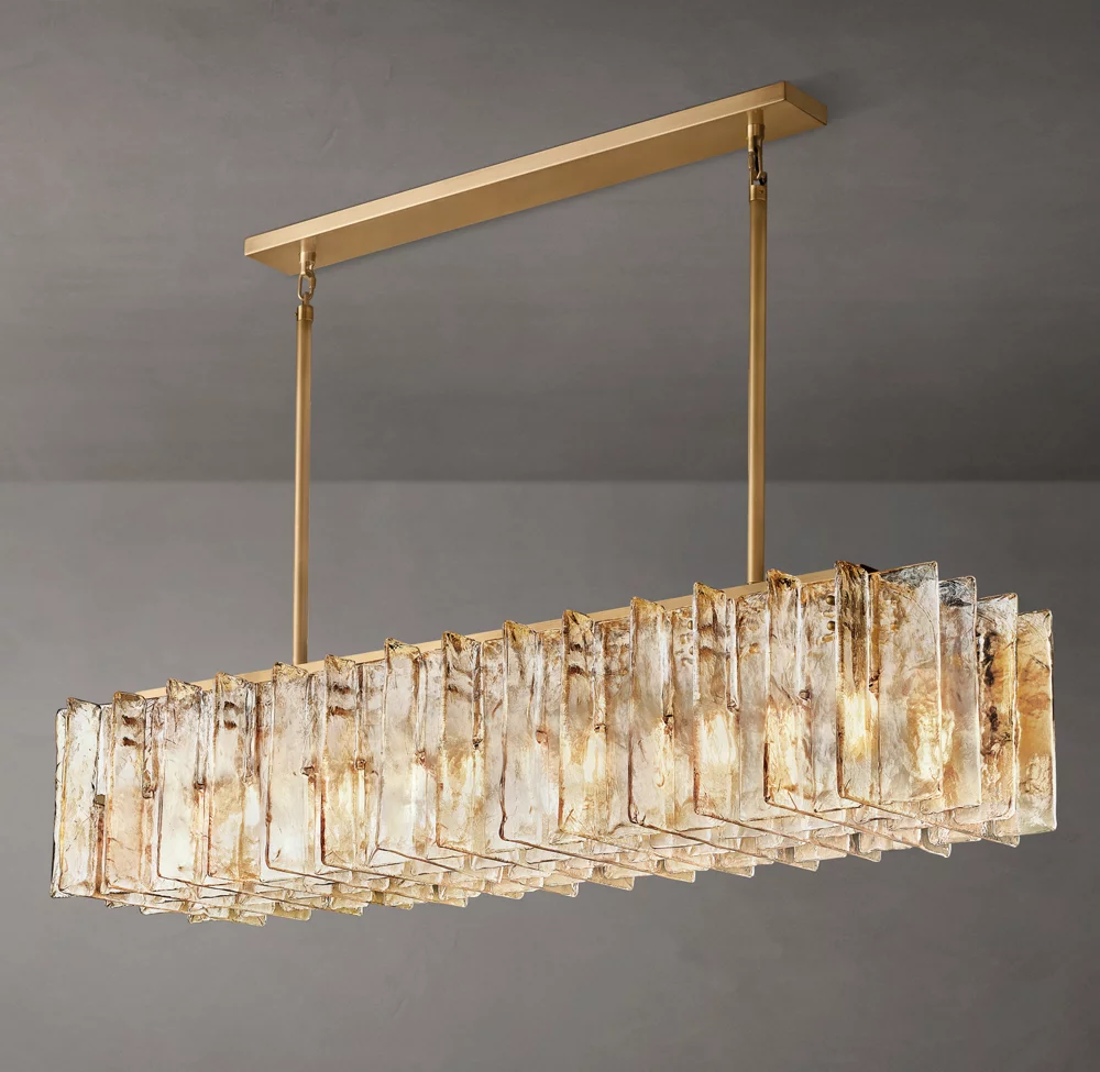 Lattice smoke glass linear chandelier 67