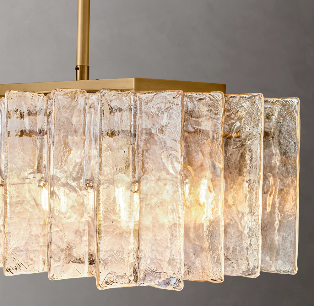 Lattice smoke glass linear chandelier 67