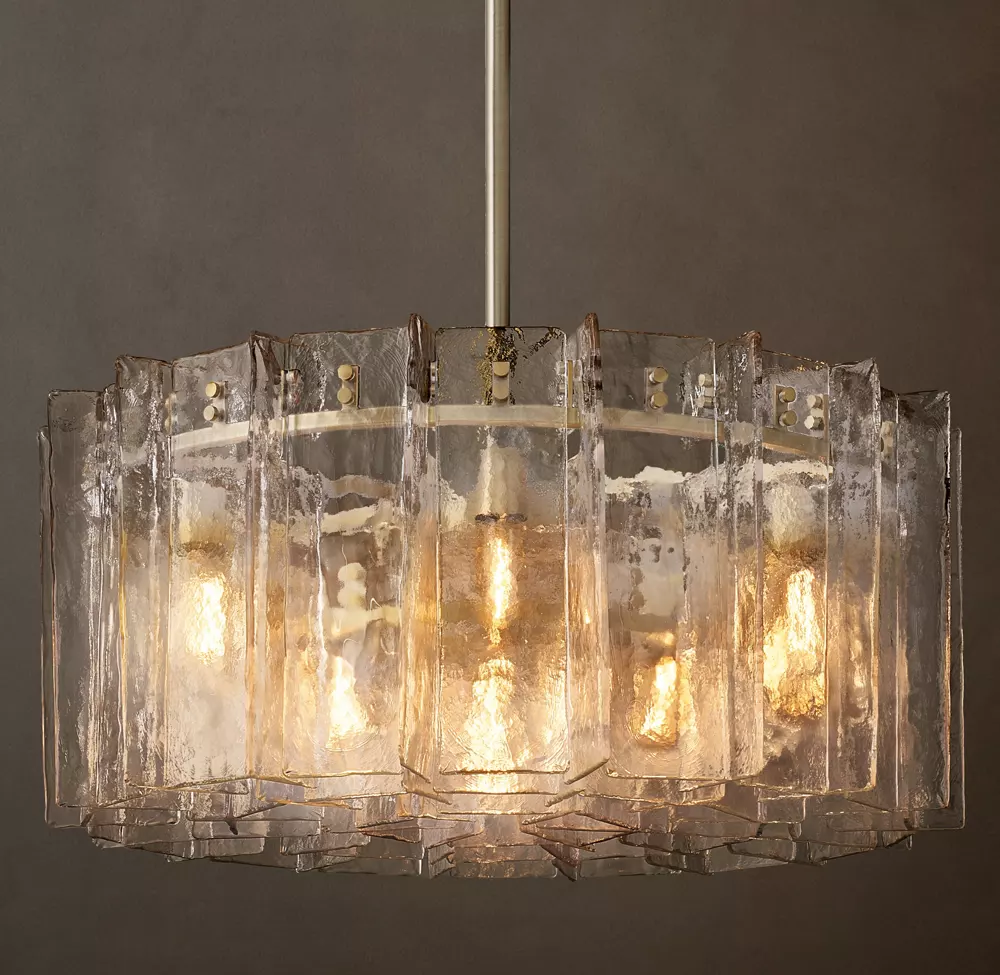 Lattice smoke glass round chandelier 37