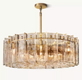 Lattice smoke glass round chandelier 37