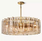 Lattice smoke glass round chandelier 37