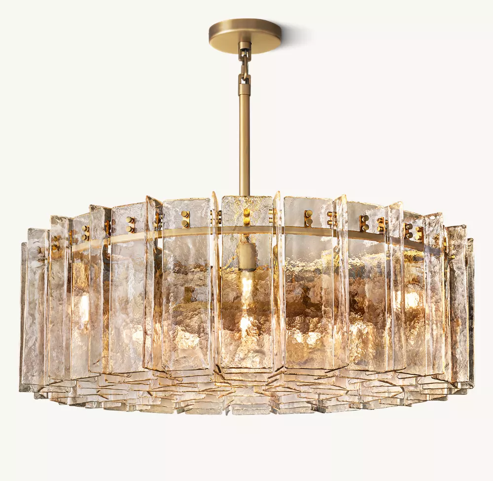 Lattice smoke glass round chandelier 37