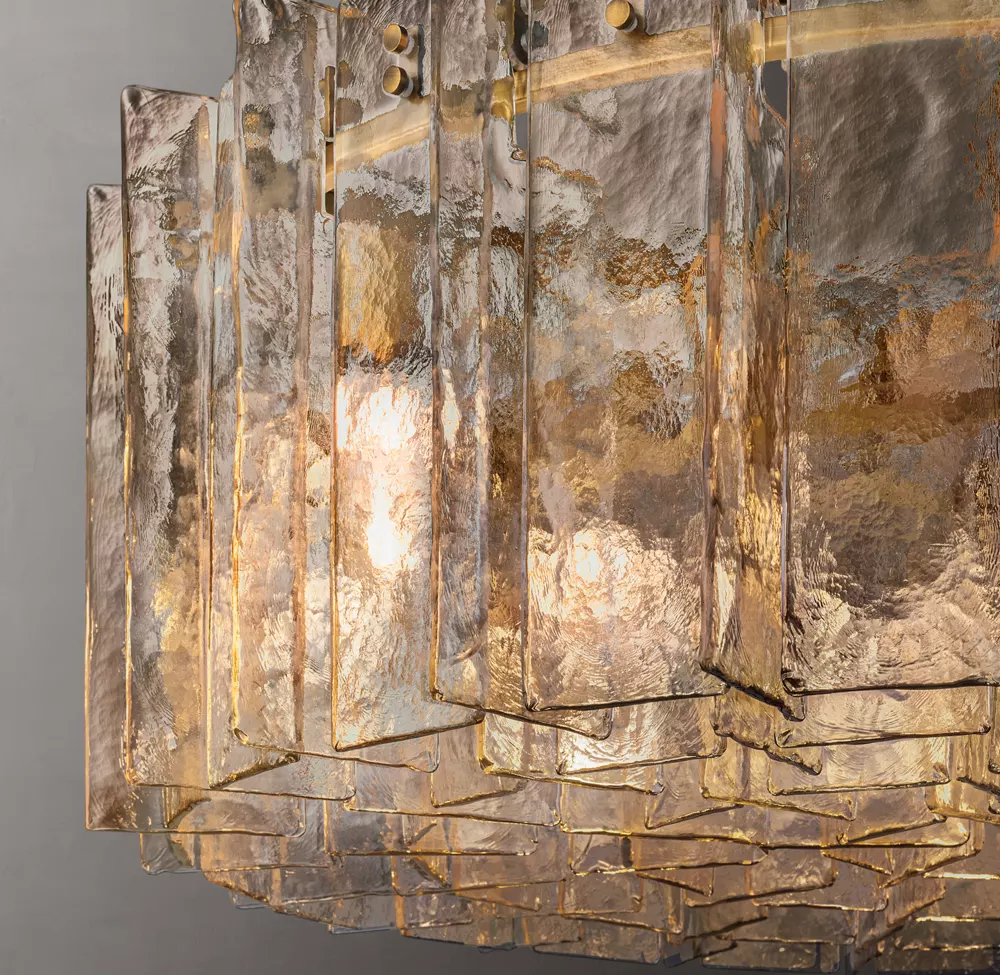 Lattice smoke glass round chandelier 37