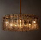 Lattice smoke glass round chandelier 37