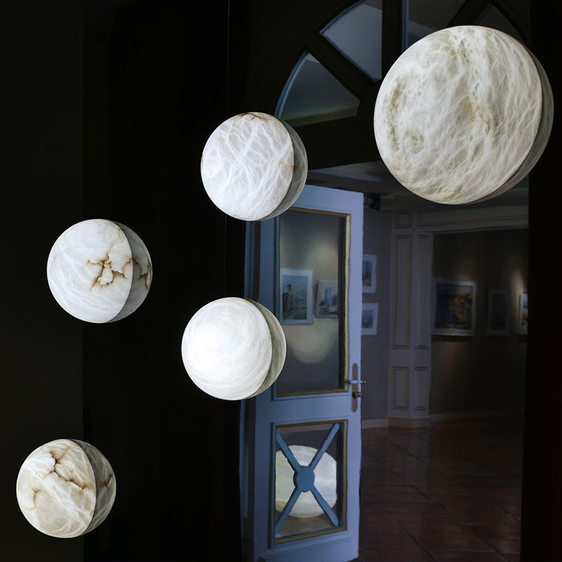Dome Art Marble Modern Wall Sconce-konalight