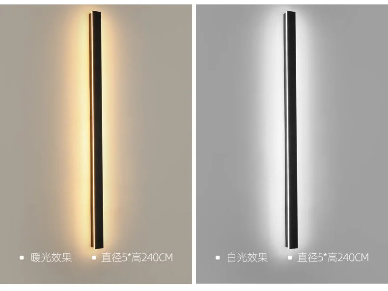 Minimalist long bar wall light