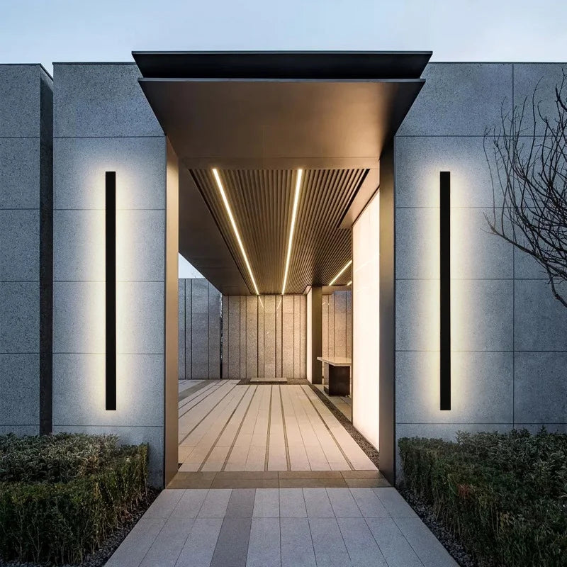 Minimalist long bar wall light