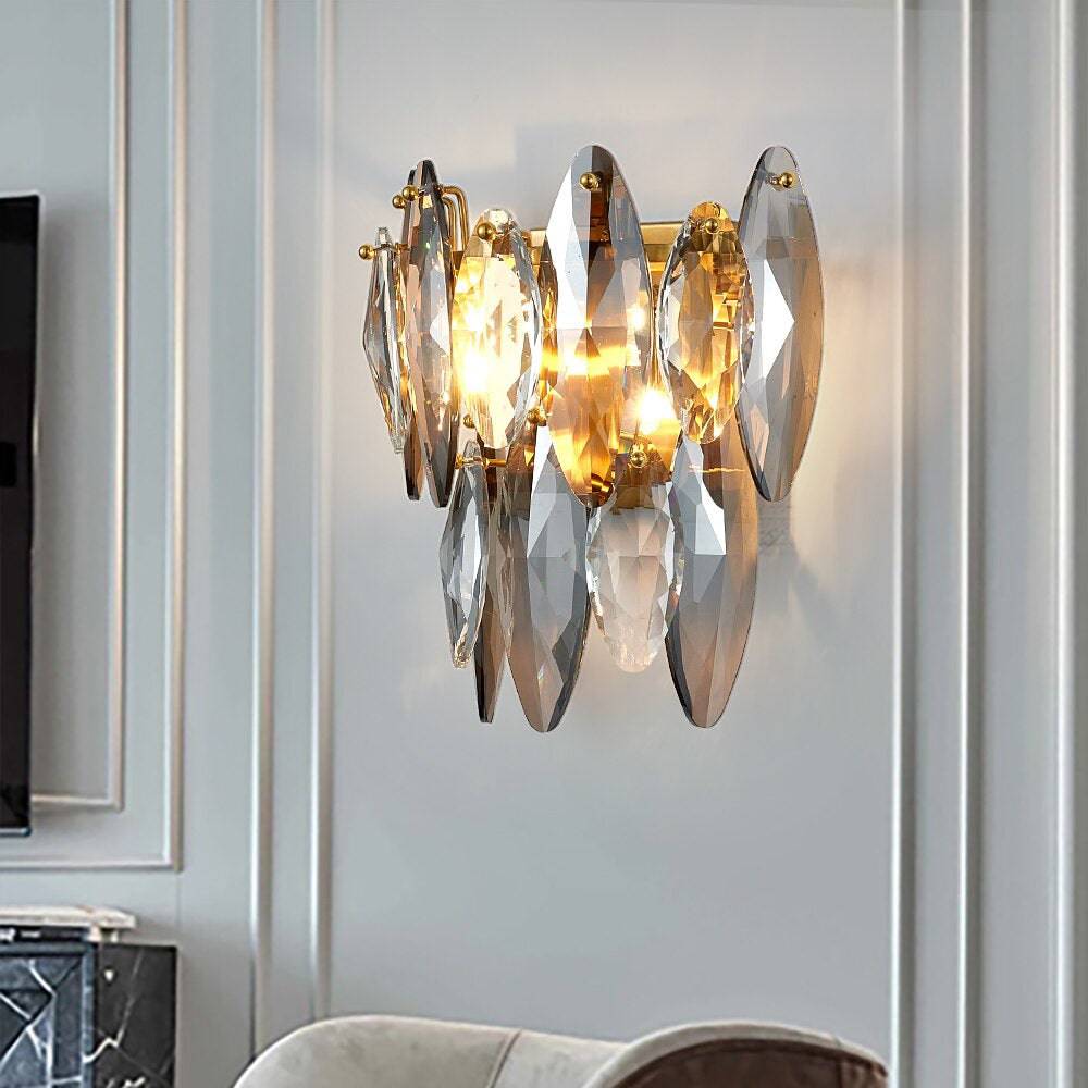 Scale Crystal Wall Sconce-konalight