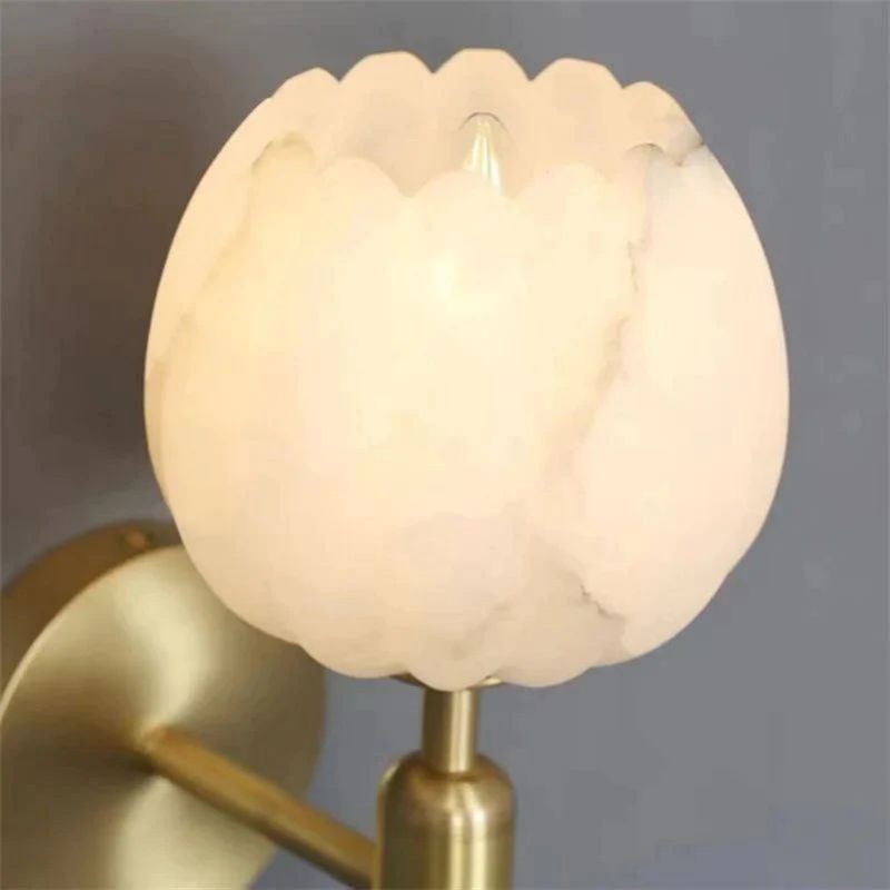 Tulip Alabaster Wall Sconce For Bedside