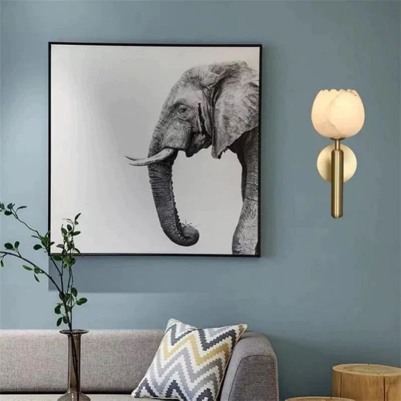 Tulip Alabaster Wall Sconce For Bedside