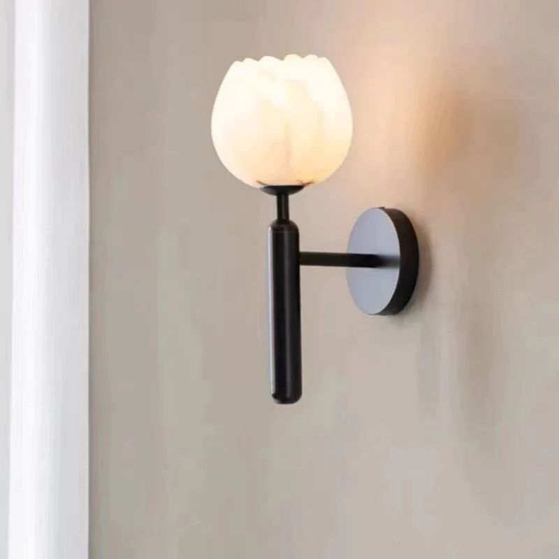 Tulip Alabaster Wall Sconce For Bedside