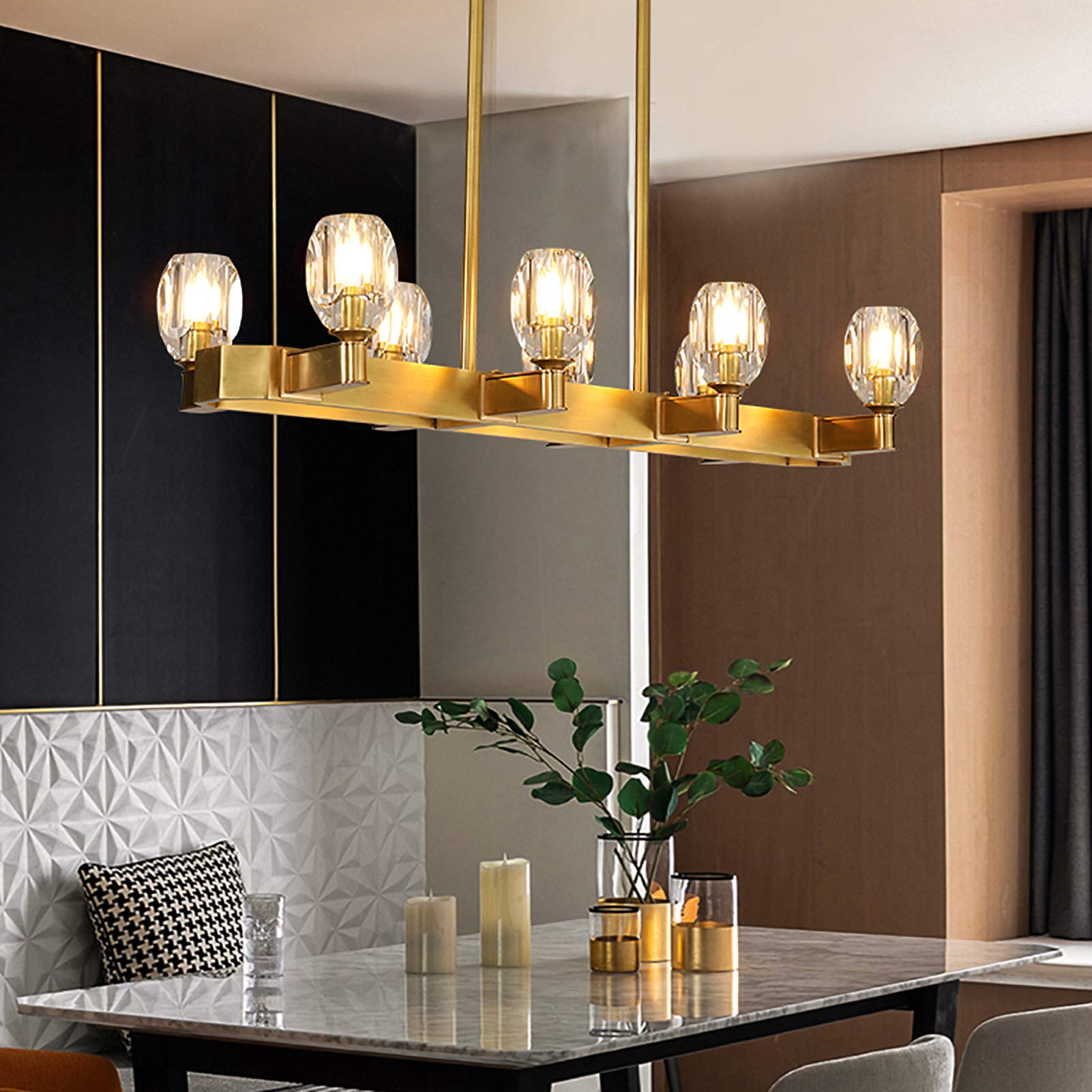 Crystal Shade Linear Chandelier