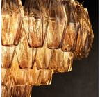 Mia Smoke Glass Tiered Rectangular  Chandelier For Dinning Room
