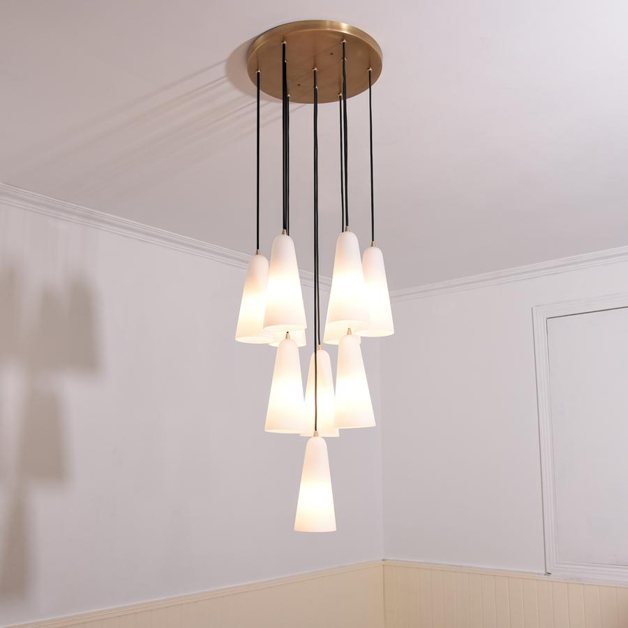 White Ceramics Round Chandelier 18