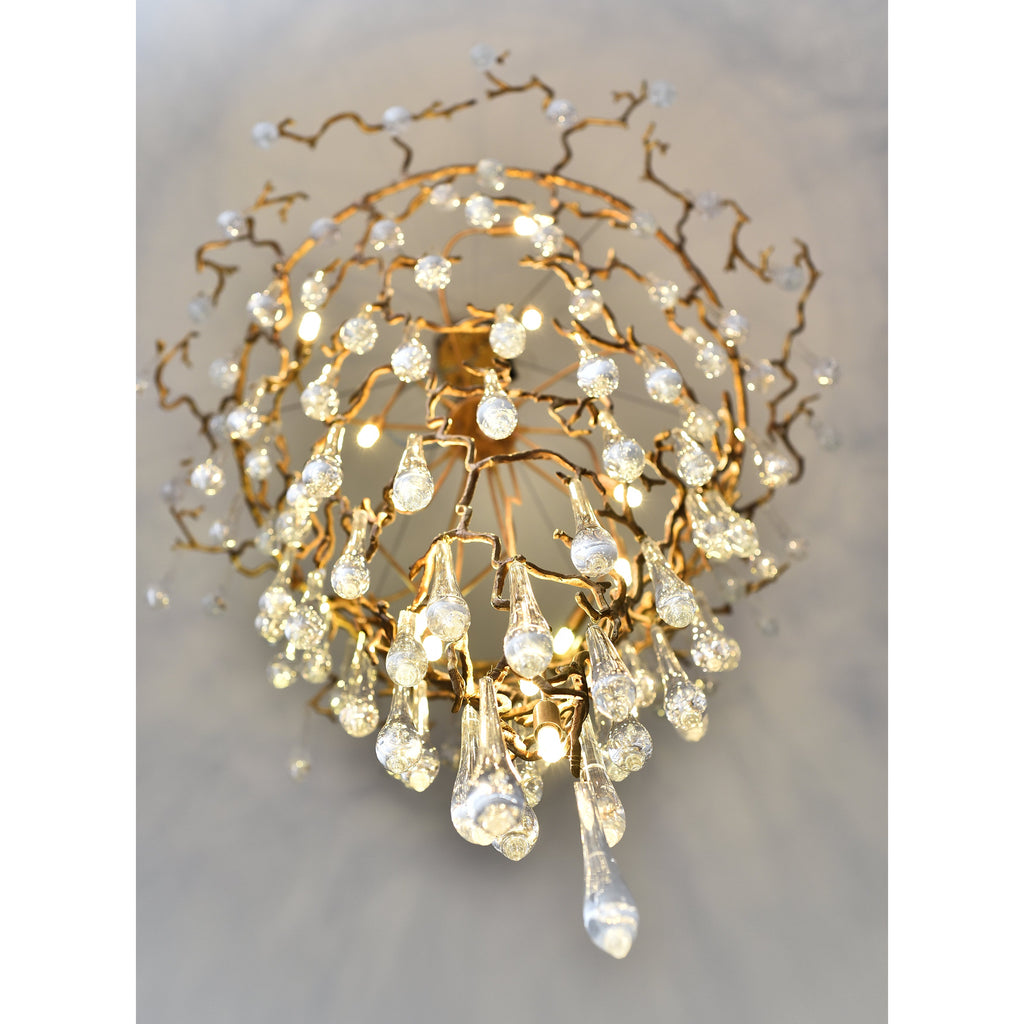Branching Round Foyer Teardrop Chandelier
