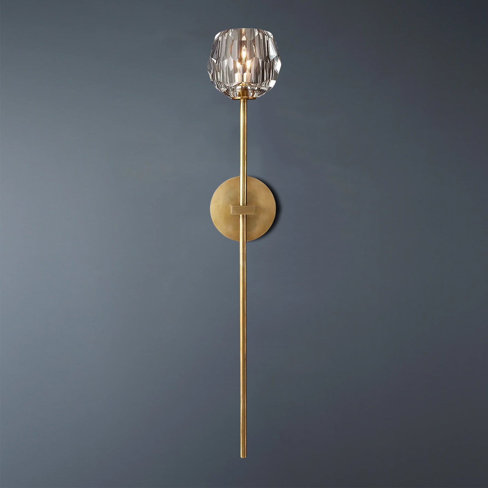 Boule De Crystal Ball Clear/Smoke Glass Grand Wall Sconce-konalight
