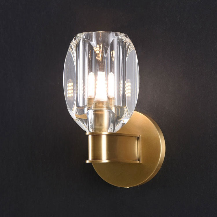 Modern Crystal Cup Wall Sconce 8.8 H