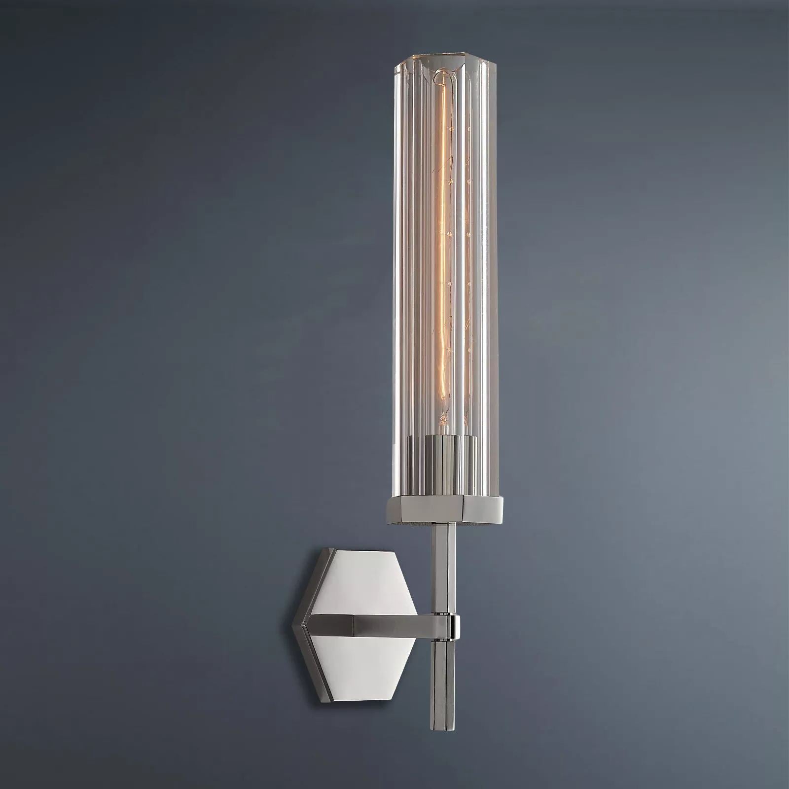 Lambeth Hexagonal Grand Brass Wall Sconce