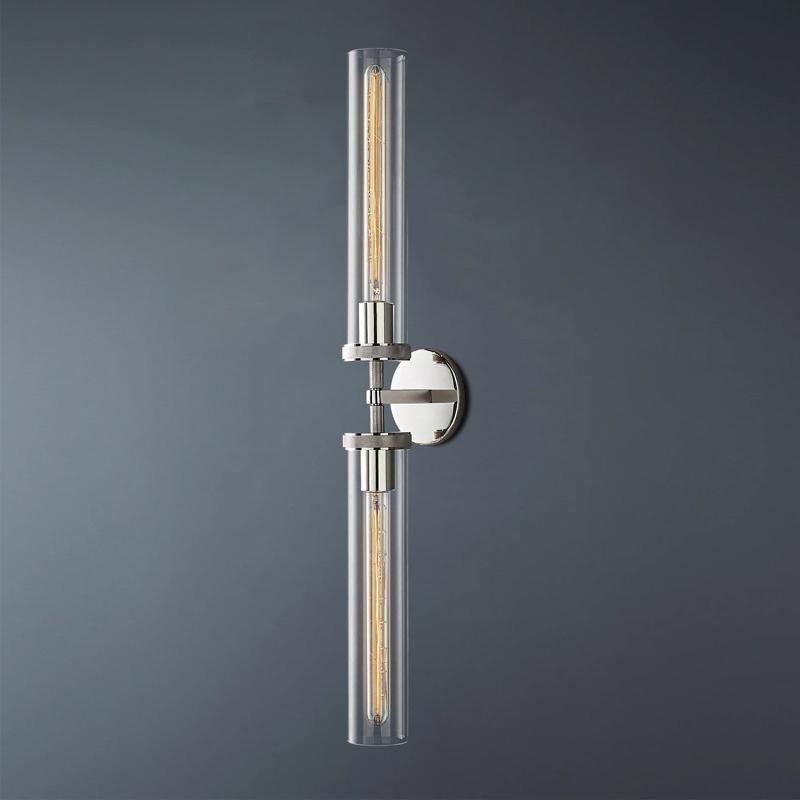 Embossed Tube Double Head Long Tube Wall Sconce