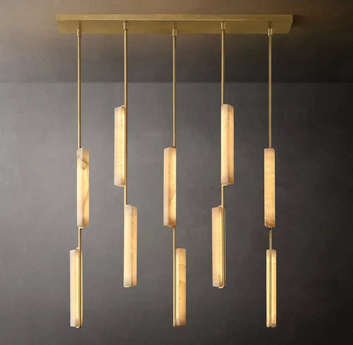 Audubon Alabaster Linear Chandelier 54