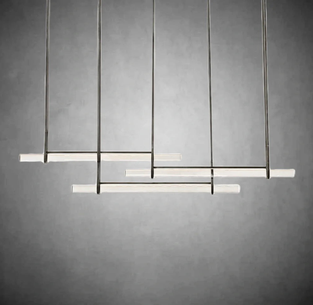 Aerie Crystal Triple Bar Linear Chandelier 60 72