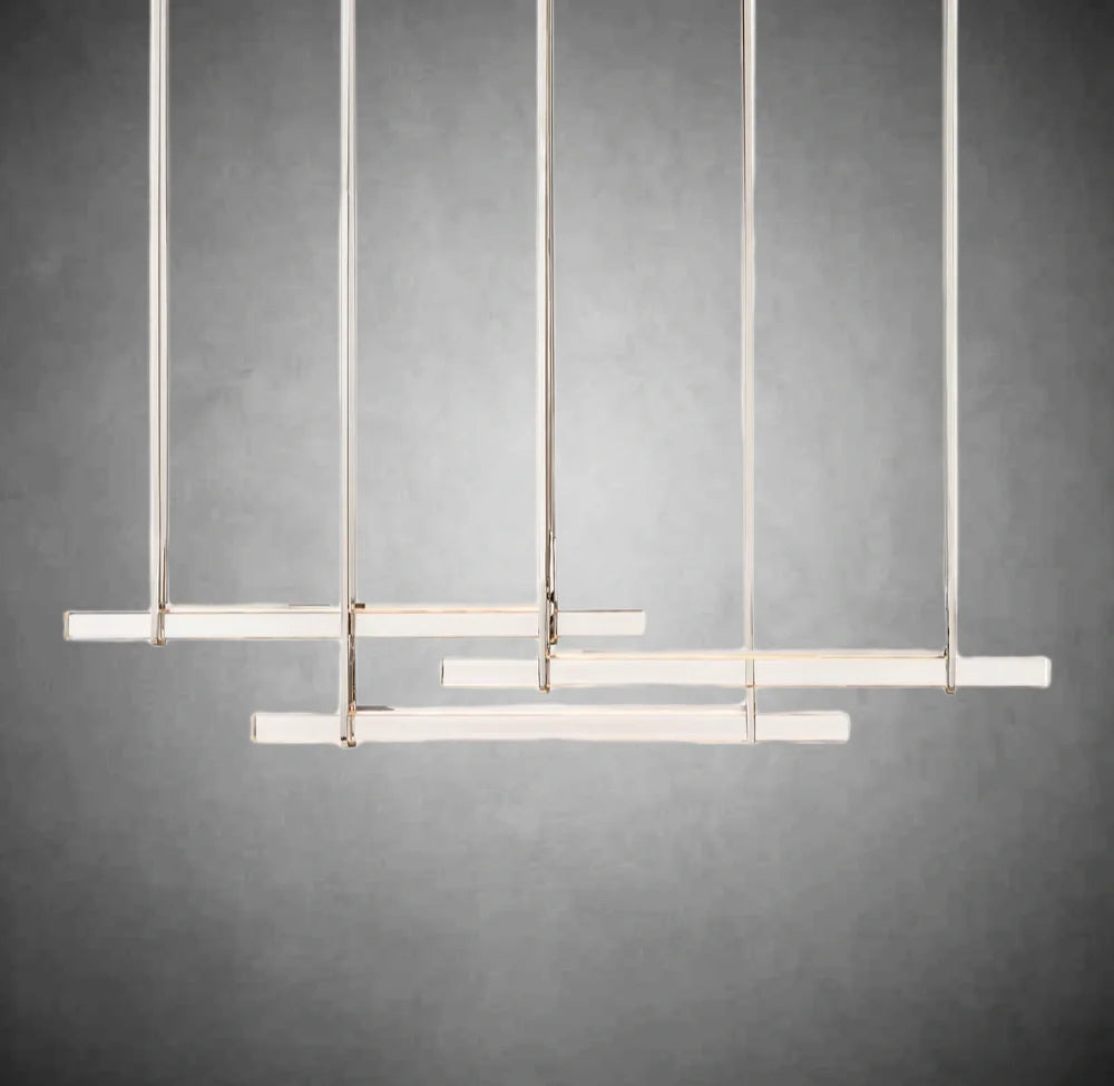 Aerie Crystal Triple Bar Linear Chandelier 60 72
