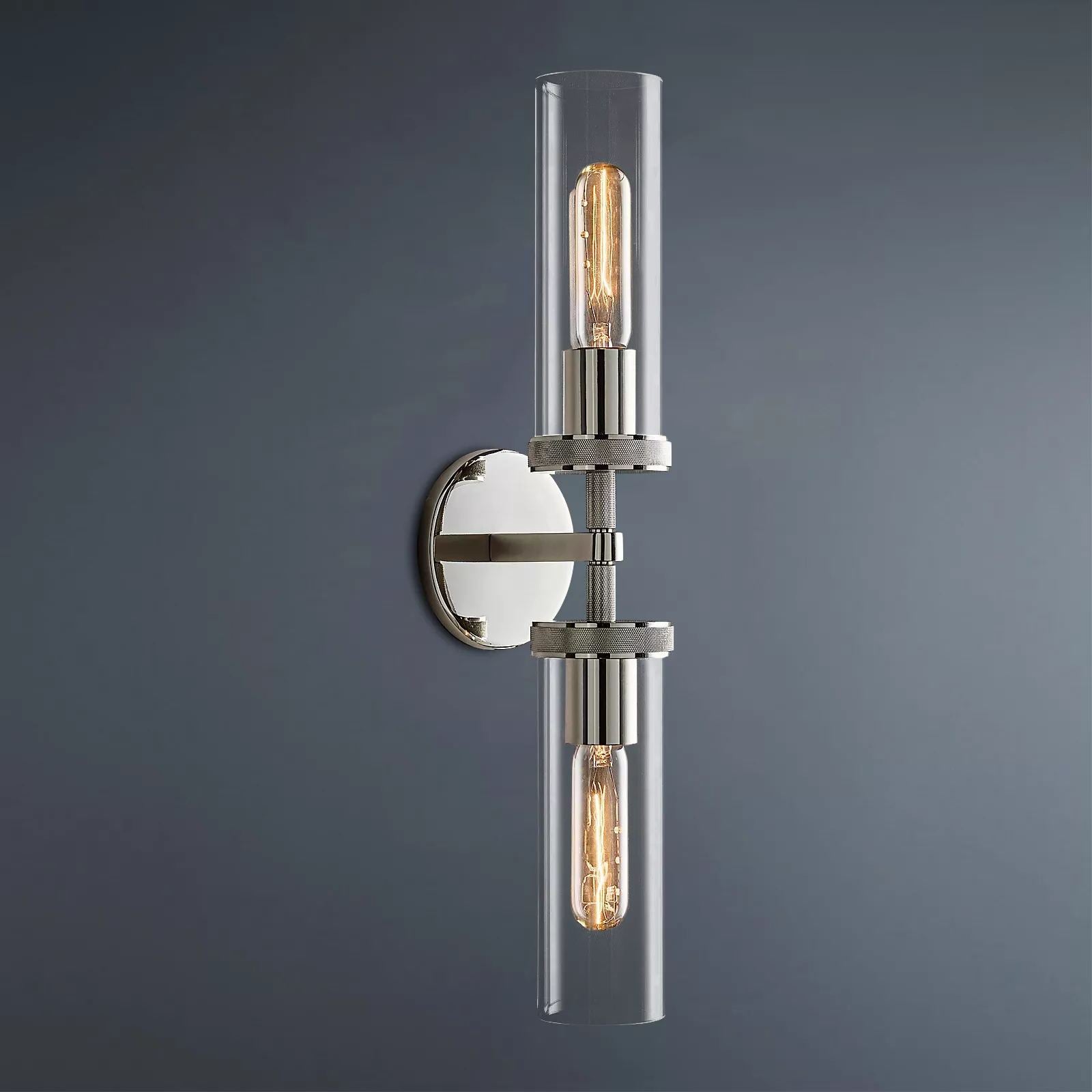 Embossed Tube Double Head Short Tube Wall Sconce