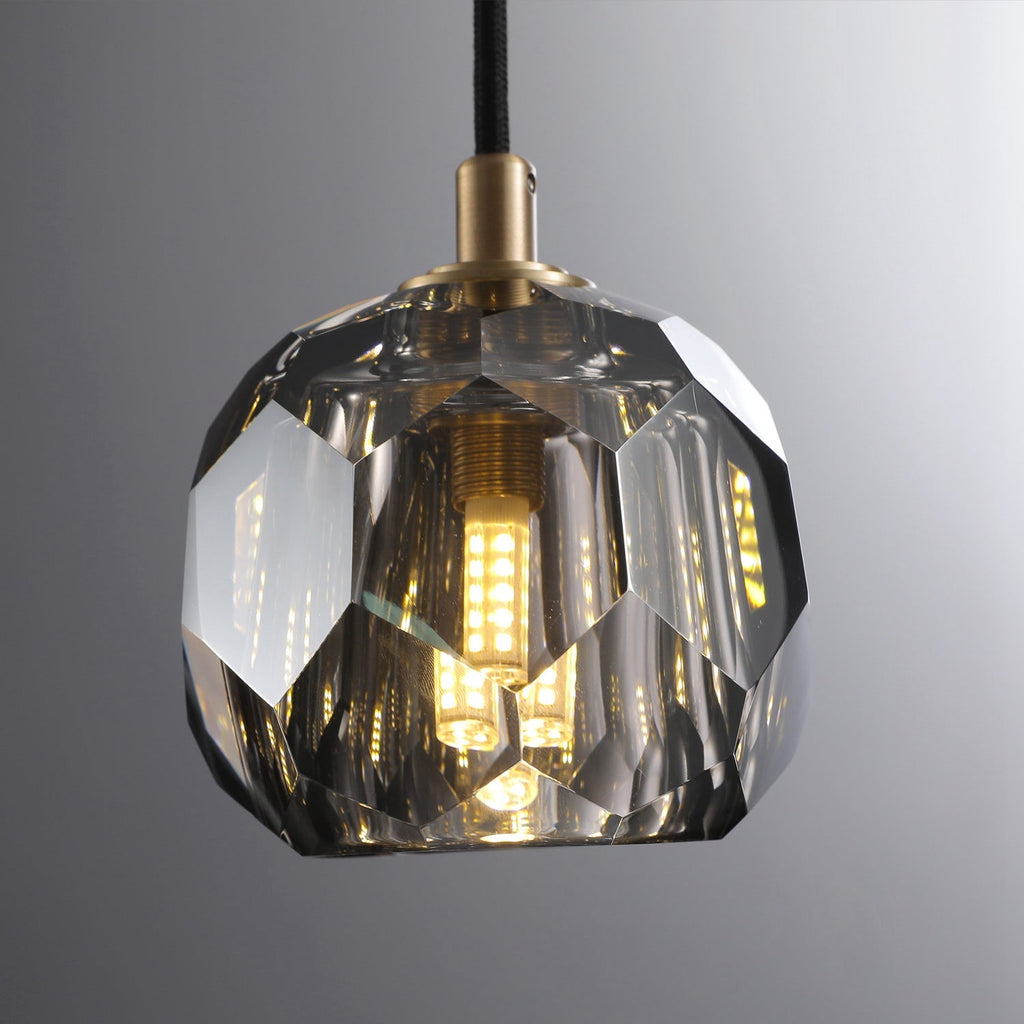 Boule De Smoky Crystal Pendant Light