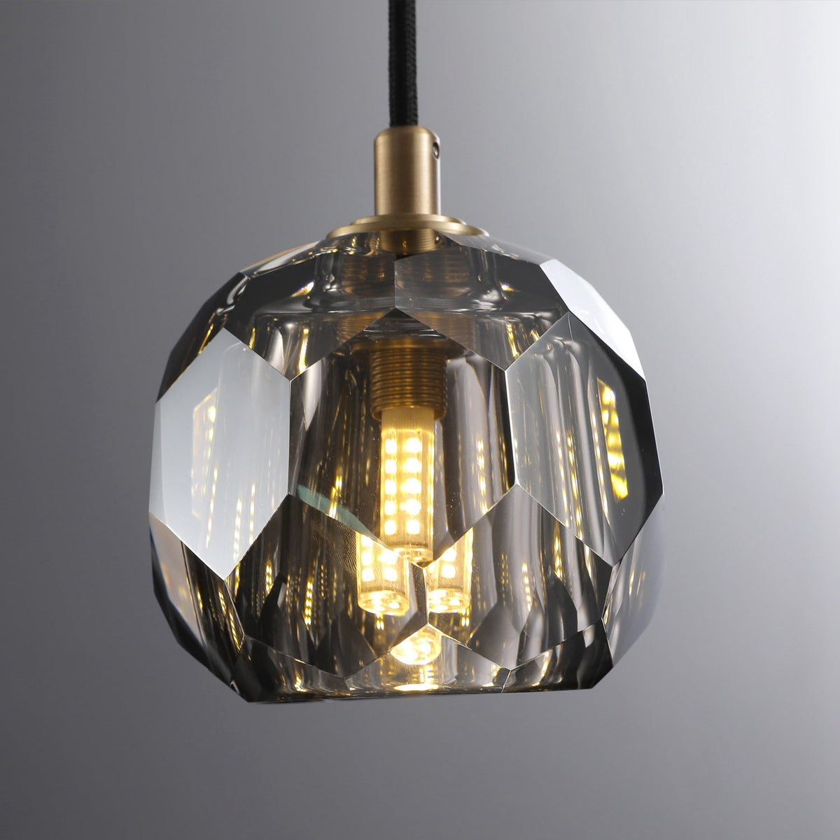 Boule De Smoky Crystal Pendant Light