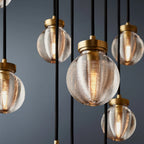 Pearl Round Chandelier Vintage Light Fixture 60