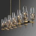 Chaillot Glass Brass Chandelier(Long) For Living Room-konalight