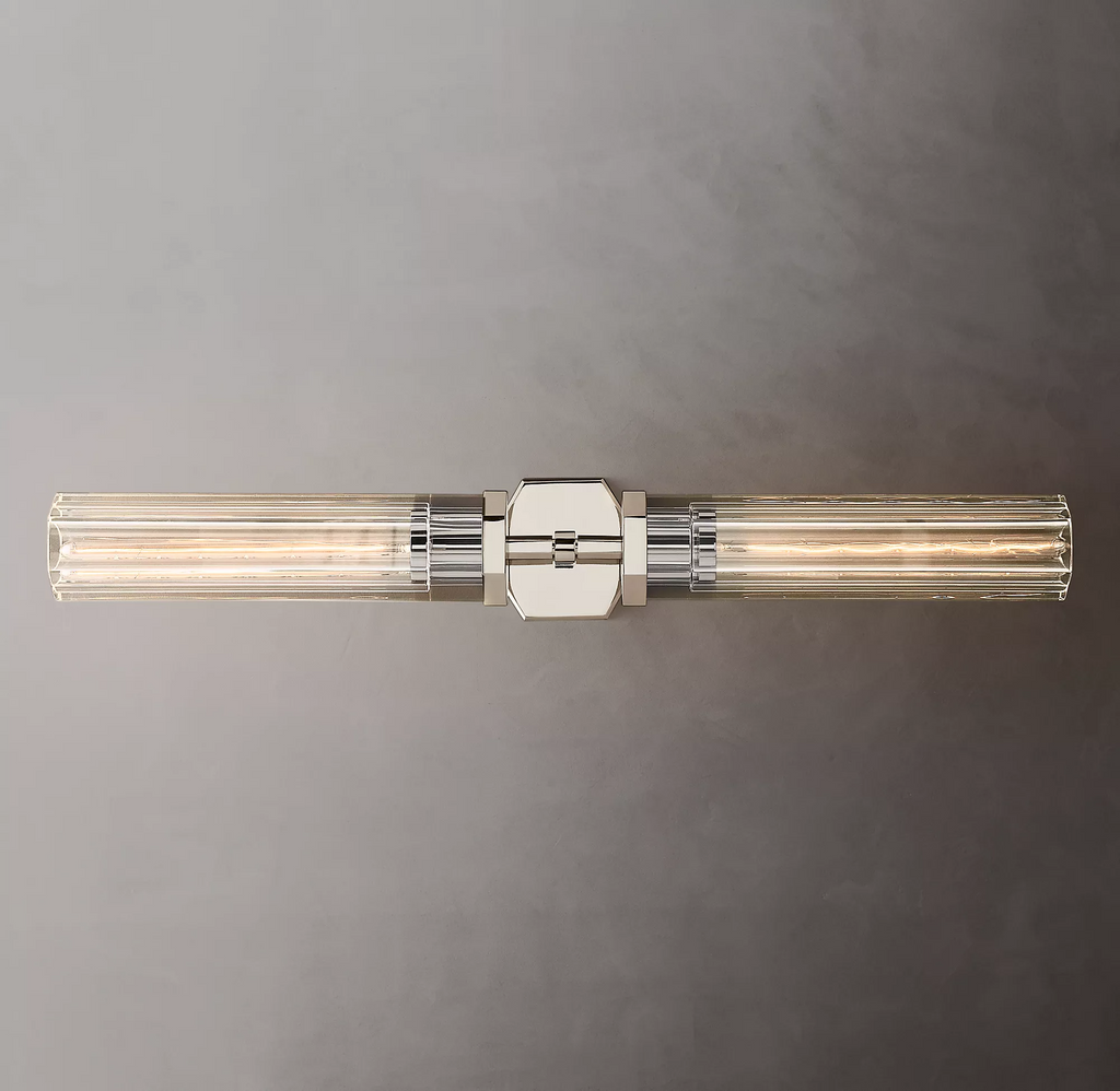 Lambeth Hexagonal Double Head Brass Wall Sconce
