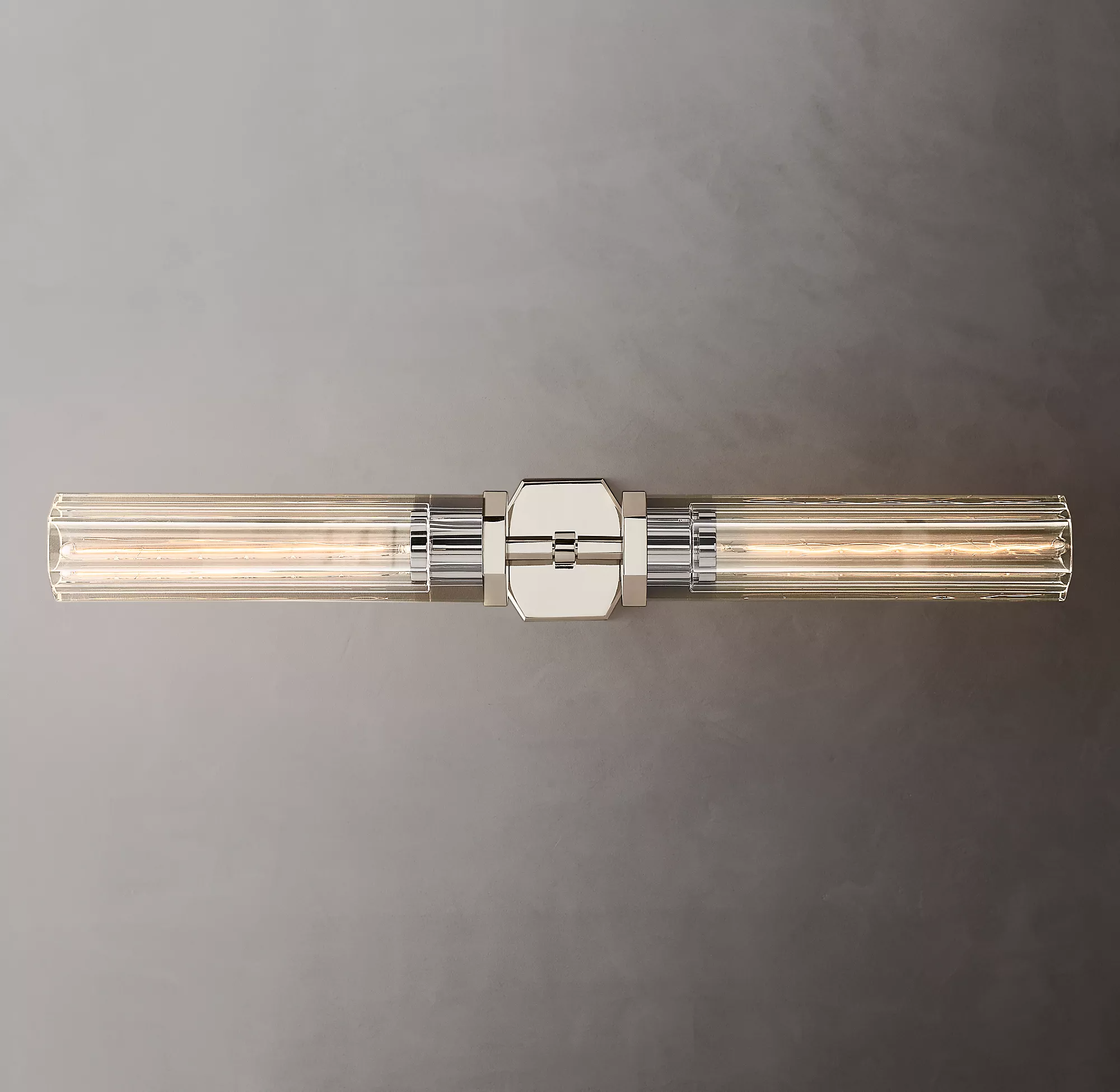 Lambeth Hexagonal Double Head Brass Wall Sconce