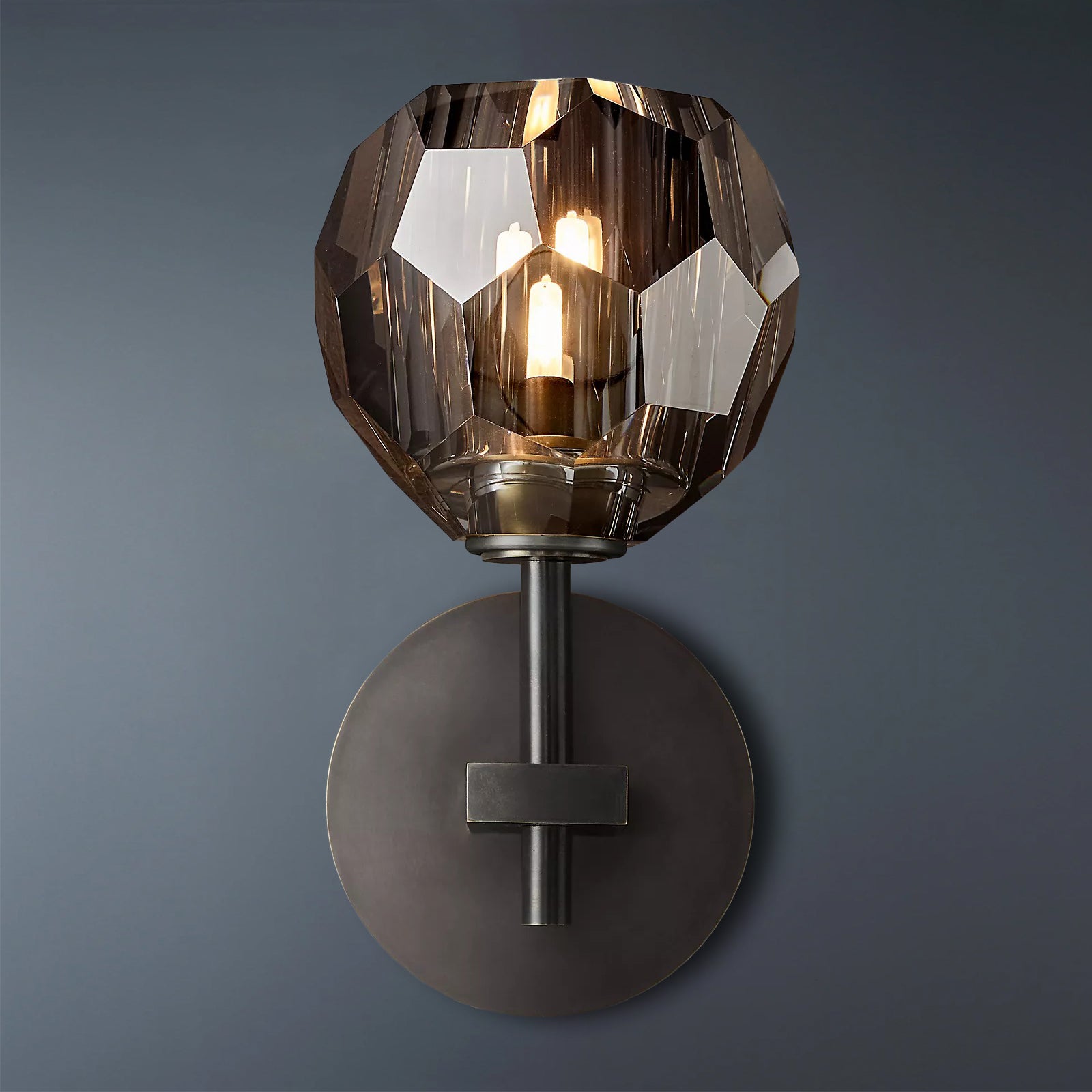 Boule De Crystal Ball Clear/Smoke Glass Wall Sconce