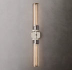 Lambeth Hexagonal Double Head Brass Wall Sconce